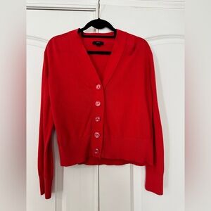 J. Crew Red Button-Up Cardigan size XL